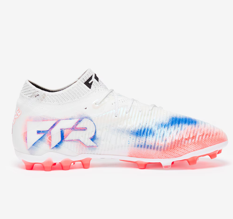 PUMA FUTURE 8 Ultimate FG Football Boots – White, Red & Blue Elite Soccer Cleats