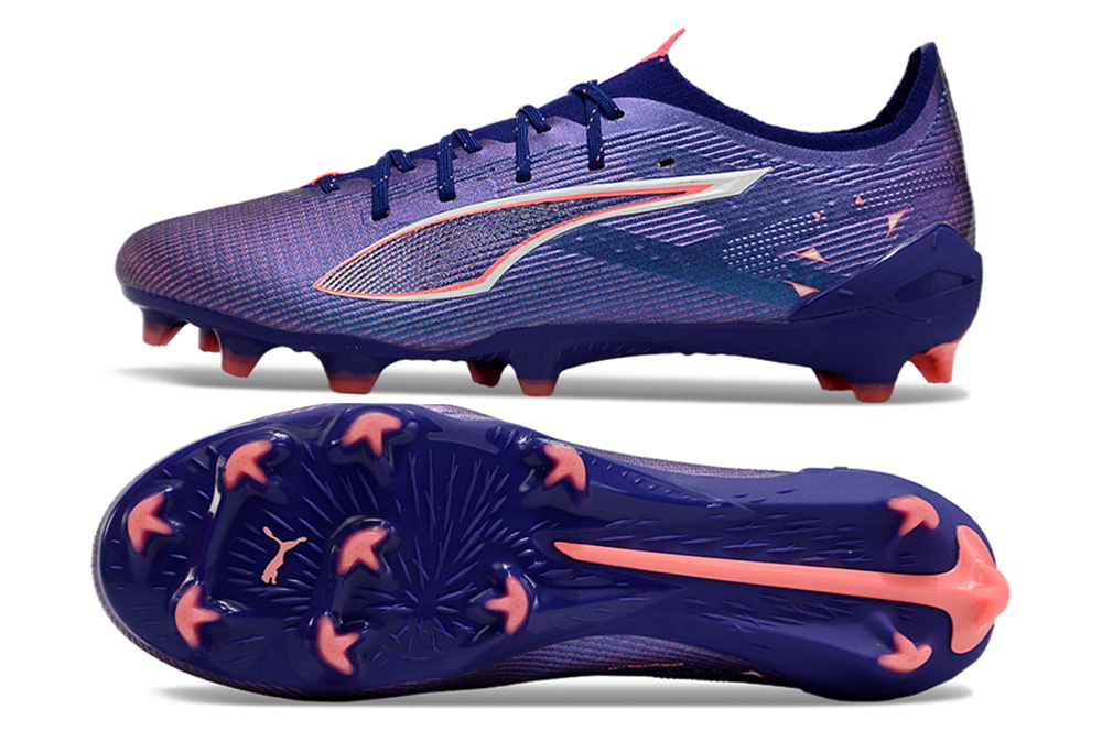 PUMA Ultra 5 Ultimate FG Football Boots – Lapis Lazuli, Puma White & Sunset Glow Speed Cleats