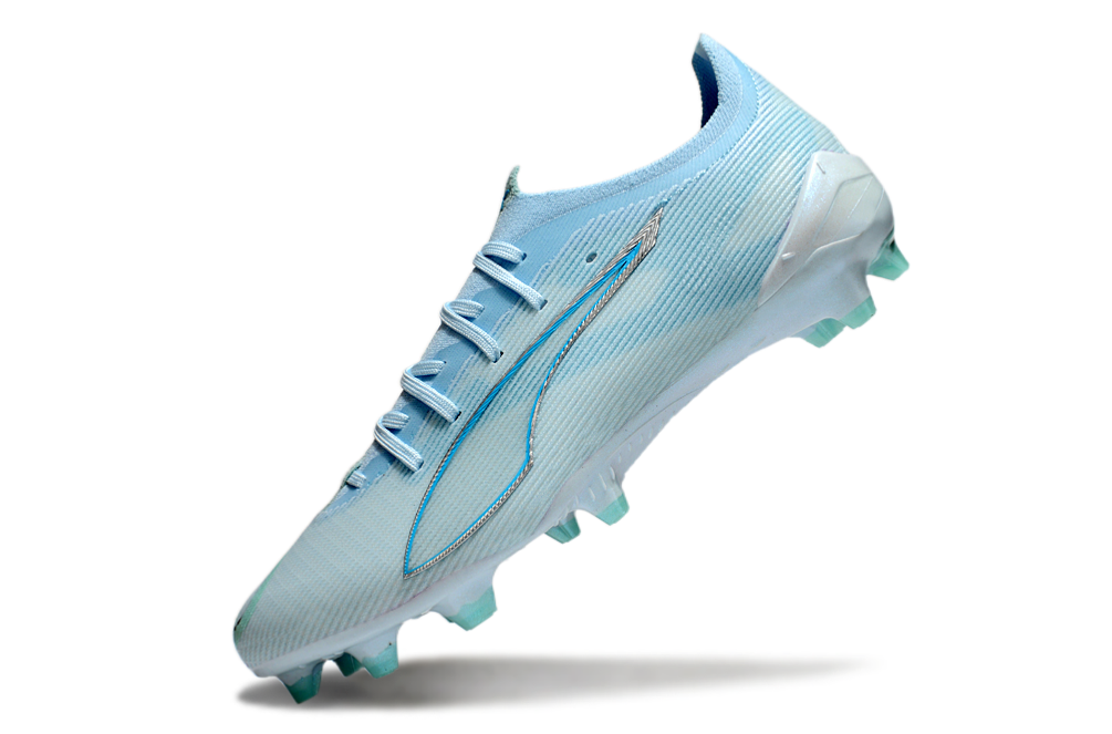 PUMA Ultra 5 Ultimate FG Football Boots – Icy Blue & White Elite Speed Cleats