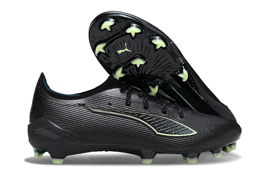 PUMA Ultra 6 Ultimate FG Football Boots – Black & Green Elite Firm Ground Soccer Cleats