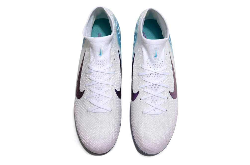 Nike Mercurial Superfly 10 Elite FG Chromatic Football Boots – White & Blue High-Ankle Speed Edition