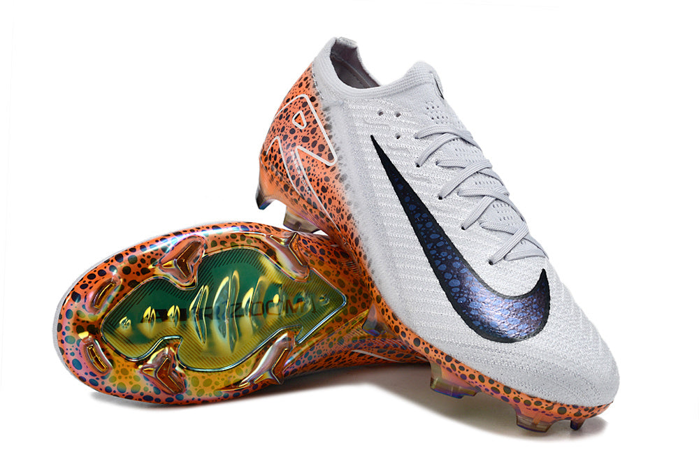 Nike Zoom Mercurial Superfly 10 Elite FG "Safari Pack" High-Top Football Boots – Grey & Orange Speed Cleats