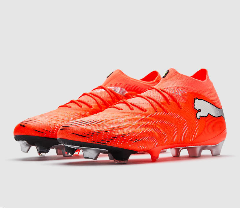 PUMA Future 9 Ultimate FG Football Boots – Glowing Red & Metallic Silver Elite Soccer Cleats