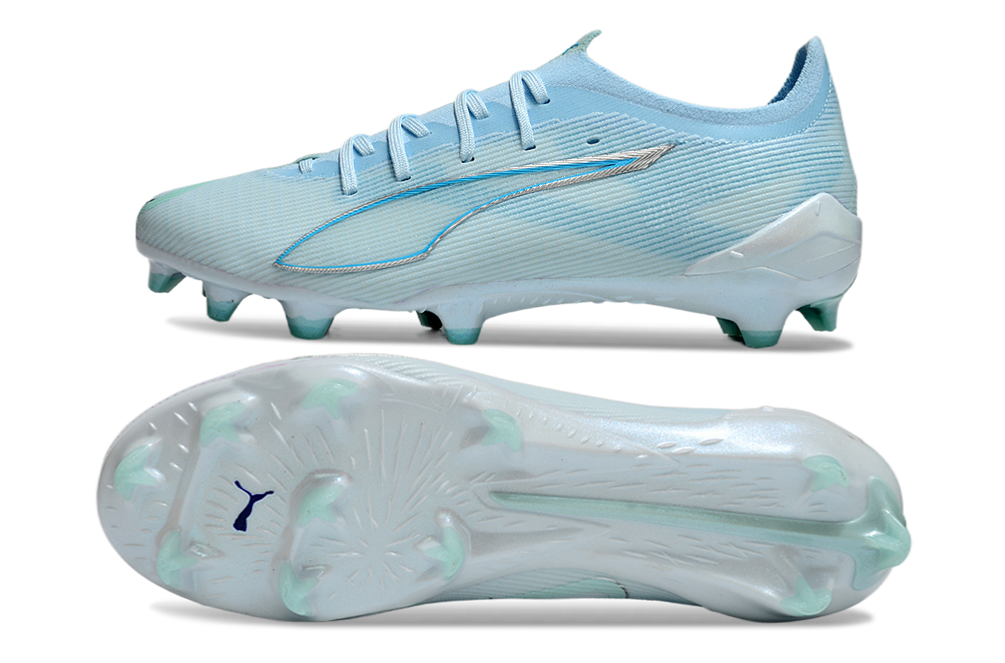 PUMA Ultra 5 Ultimate FG Football Boots – Icy Blue & White Elite Speed Cleats
