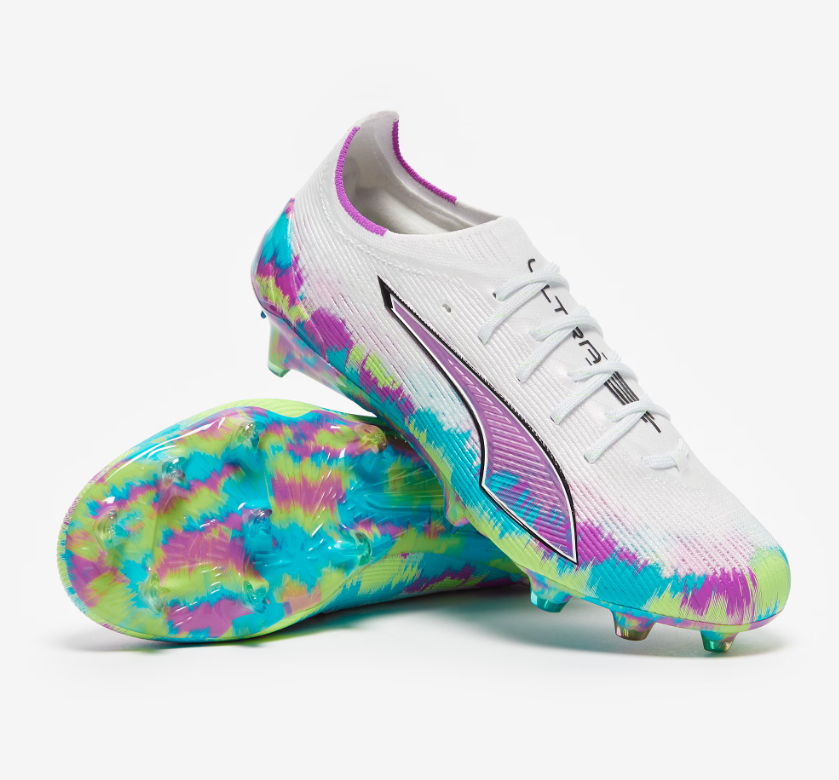 PUMA Ultra 6 Ultimate Brilliance FG Football Boots – White / Pink / Purple | Elite Speed Firm Ground Soccer Cleats