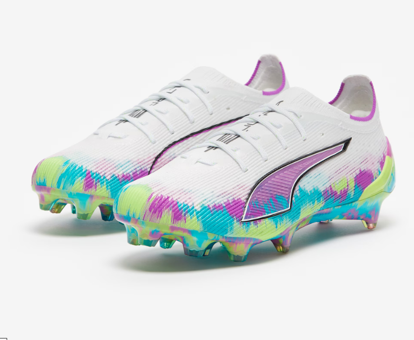 PUMA Ultra 6 Ultimate Brilliance FG Football Boots – White / Pink / Purple | Elite Speed Firm Ground Soccer Cleats