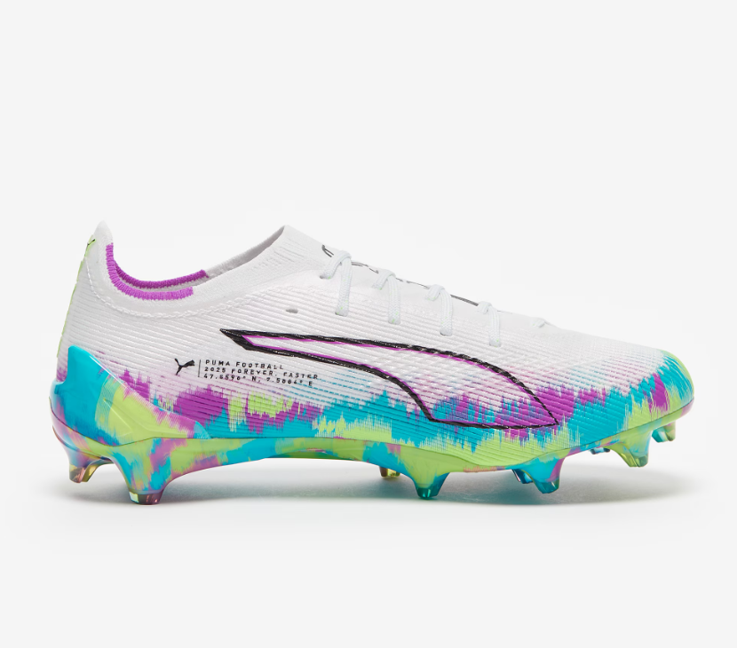 PUMA Ultra 6 Ultimate Brilliance FG Football Boots – White / Pink / Purple | Elite Speed Firm Ground Soccer Cleats