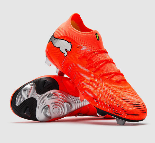 PUMA Future 9 Ultimate FG Football Boots – Glowing Red & Metallic Silver Elite Soccer Cleats
