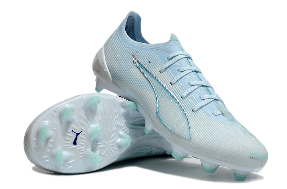 PUMA Ultra 5 Ultimate FG Football Boots – Icy Blue & White Elite Speed Cleats