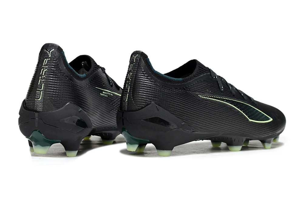 PUMA Ultra 6 Ultimate FG Football Boots – Black & Green Elite Firm Ground Soccer Cleats